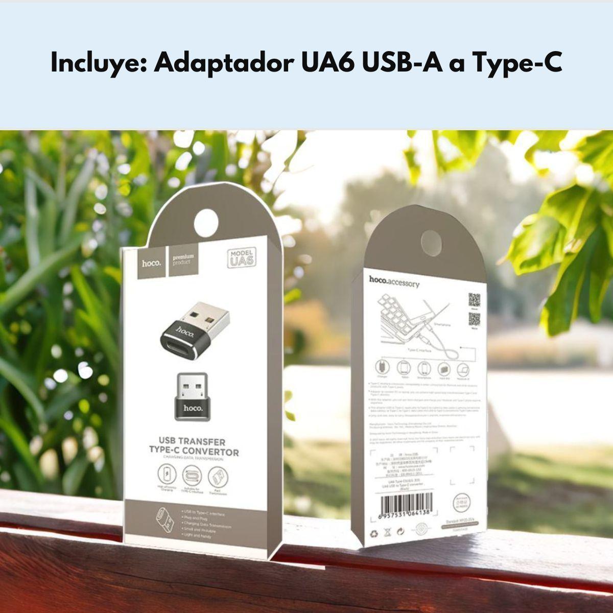 Adaptador Convertidor Otg Usb A Tipo C Marca Hoco Ua6-7