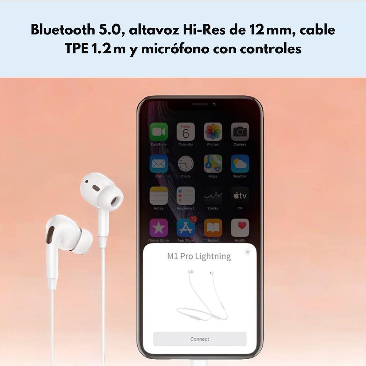 Audifono Hoco M1 Pro Lightning Bt5.1 Color Blanco-6