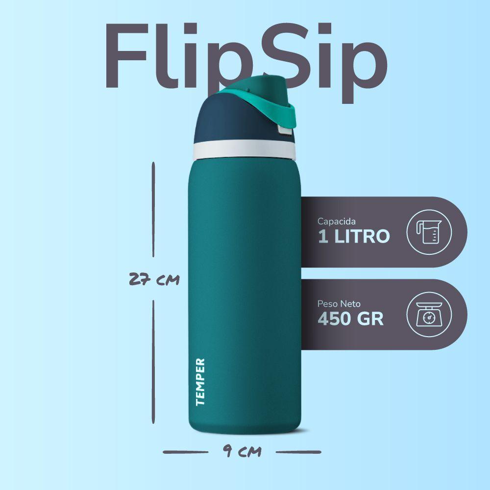 Termo Botella Termica Agua Acero Inoxidable Temper FlipSip 1 Litro Azul-1