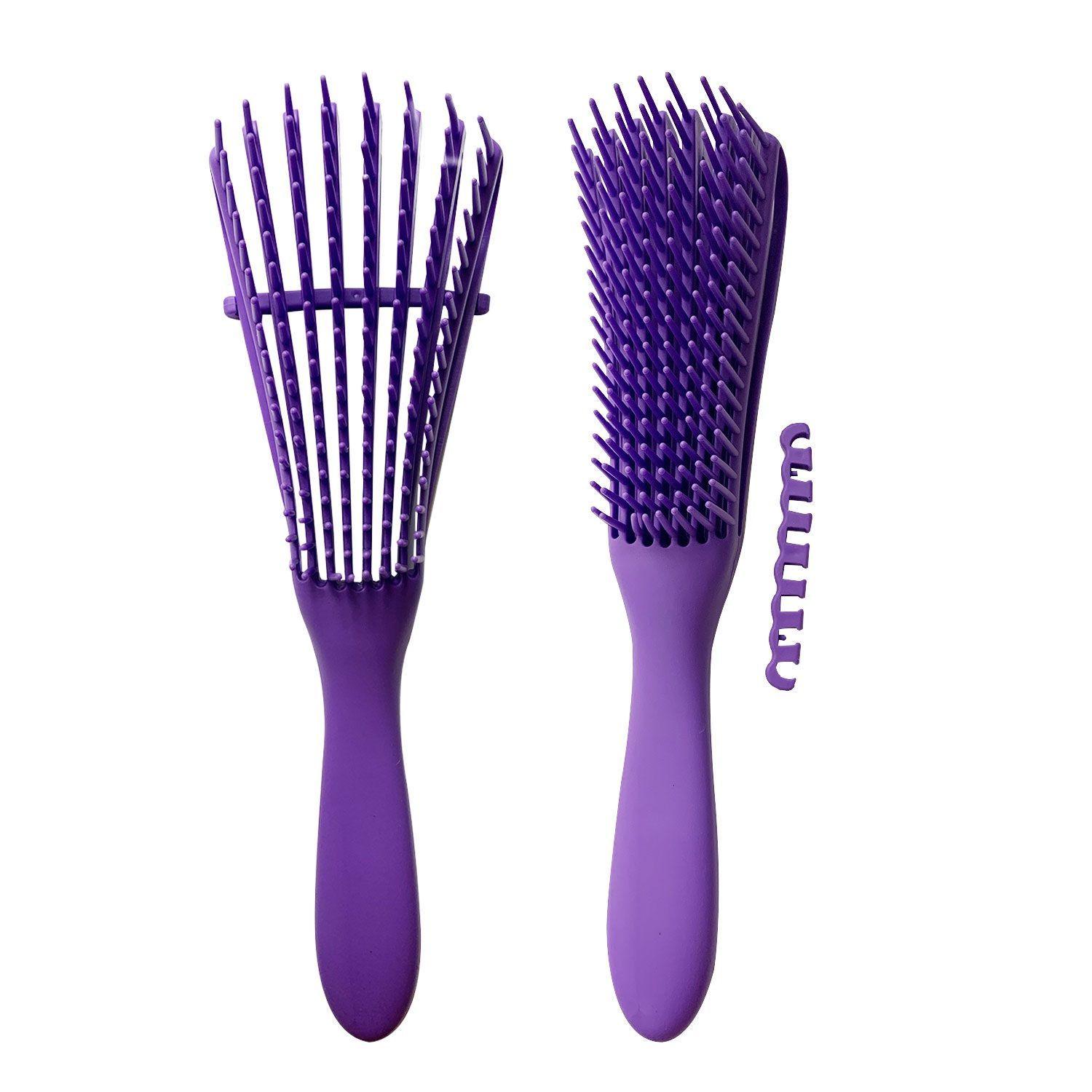 Cepillo Flexible Desenredante Y Definidor De Rizos Violeta-3