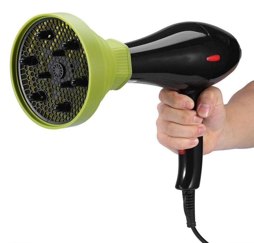 Difusor Para Secador De Cabello De Silicona Plegable Verde-3