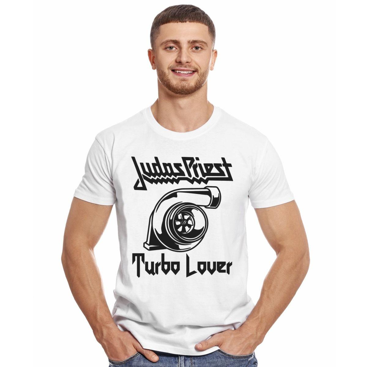JUDAS PRIEST TURBO LOVER STENCIL POLERA MANGA CORTA HOMBRE-2