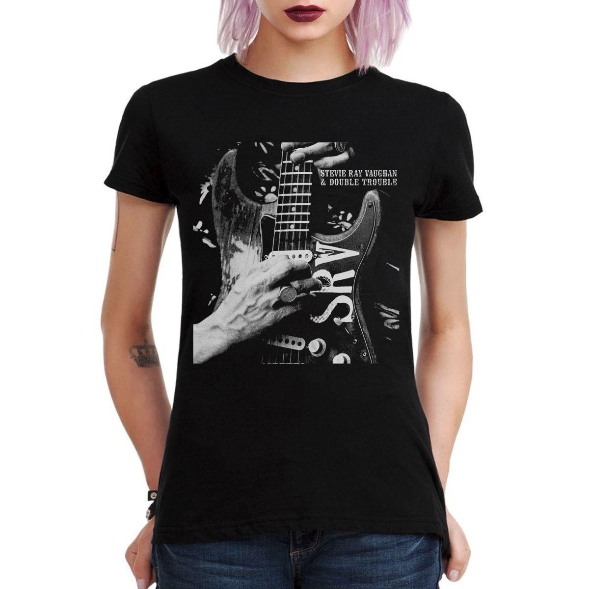 STEVIE RAY VAUGHAN AND DOUBLE TROUBLE GUITAR POLERA MUJER-2