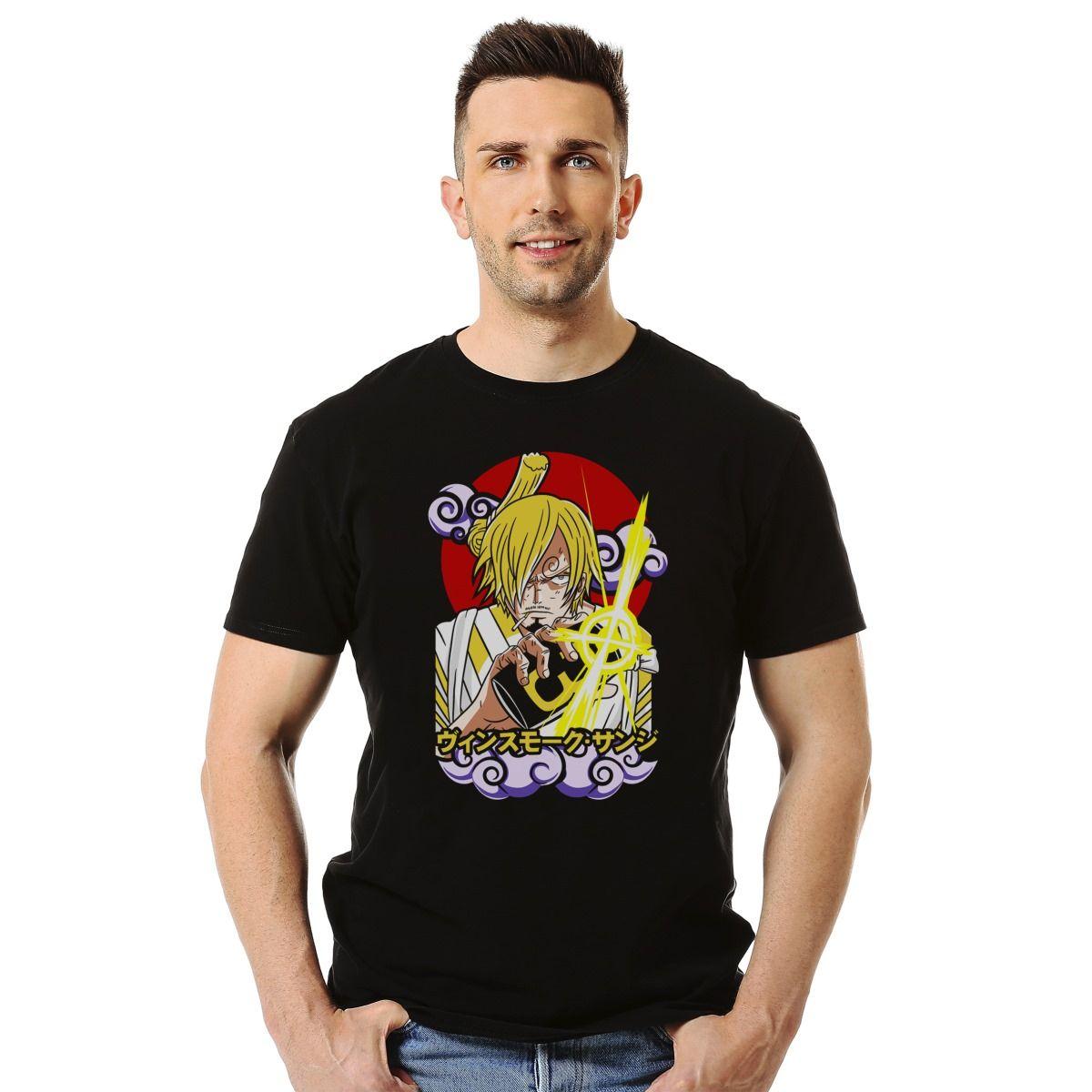 ONE PIECE SANJI VECTOR ENOJADO POLERA MANGA CORTA HOMBRE-2