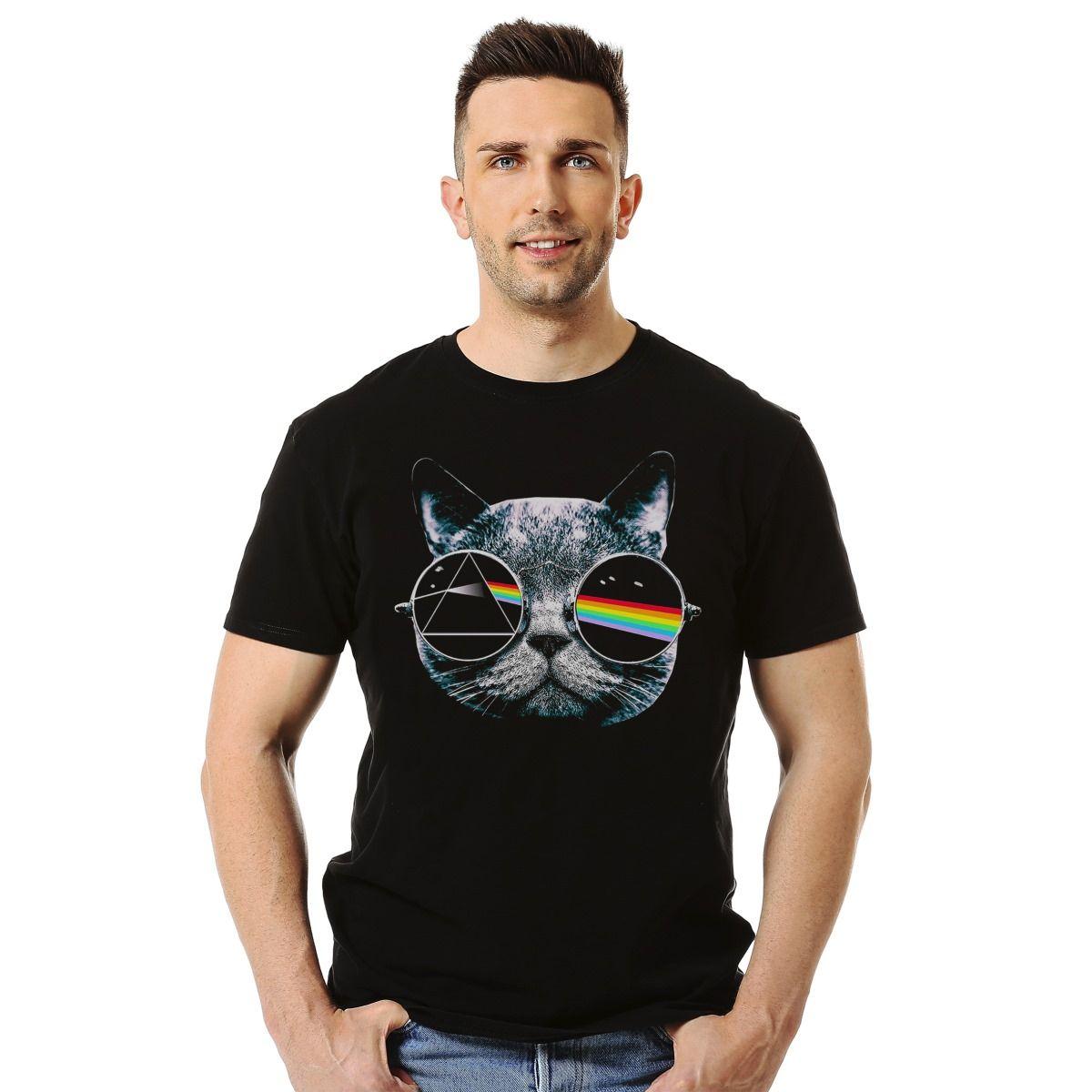 Polera Pink Floyd Cat Prisma Gato Black Rock-2