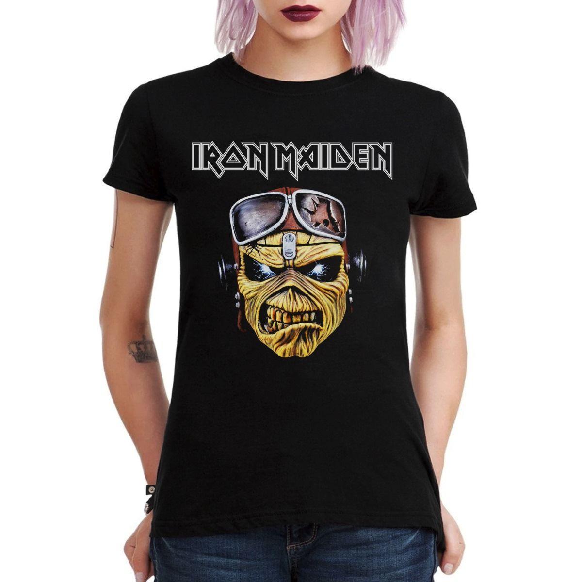 IRON MAIDEN EDDIE PILOT FACE POLERA MUJER-2