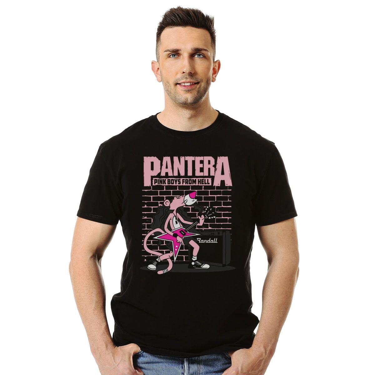 PANTERA ROSA PINK BOYS FROM HELL POLERA MANGA CORTA HOMBRE-2