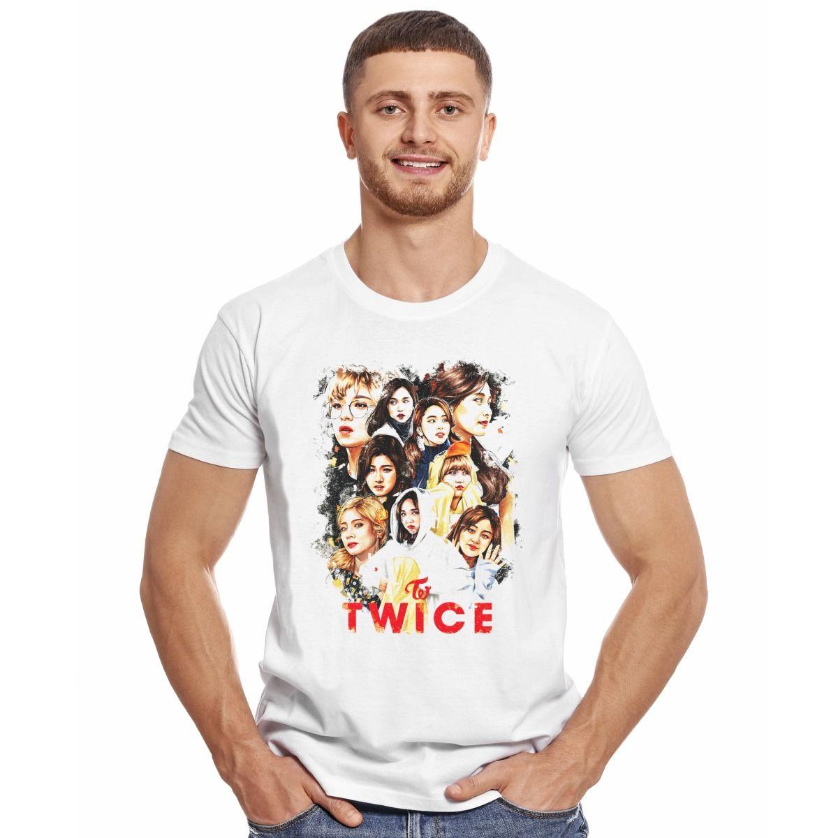 TWICE FACES INTEGRANTES POSTER POLERA MANGA CORTA HOMBRE-2