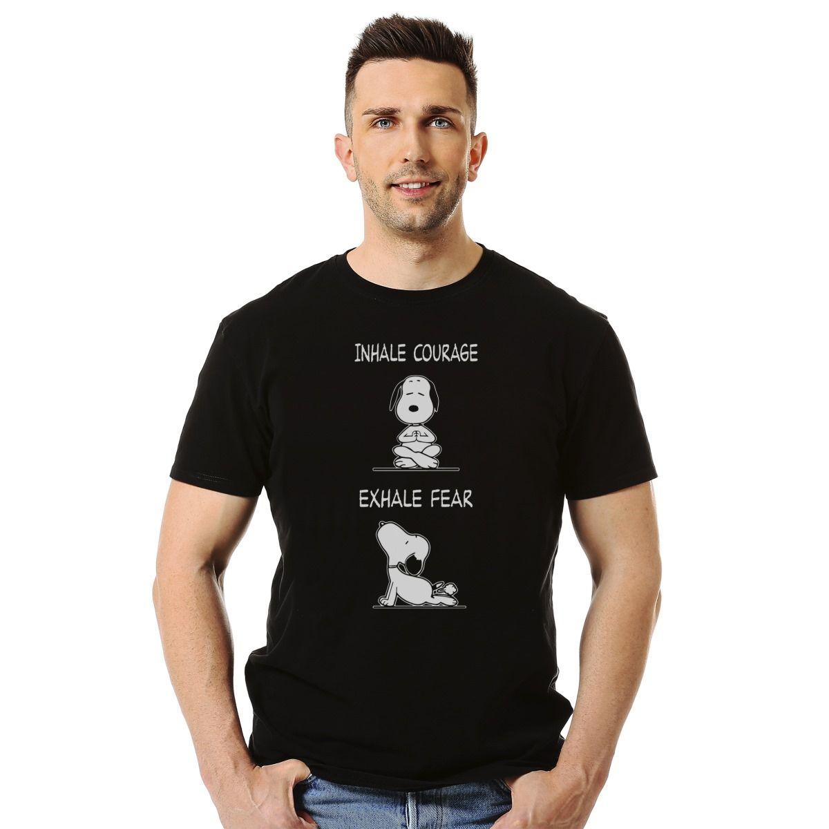 SNOOPY INHALE COURAGE POLERA MANGA CORTA HOMBRE-2