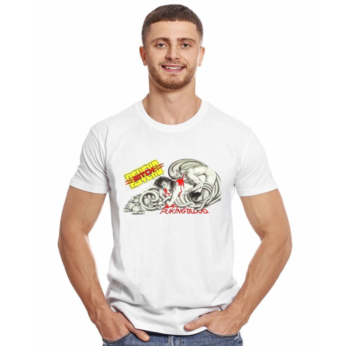 PSYCHO BITCH PUKING BLOOD POLERA MANGA CORTA HOMBRE-2