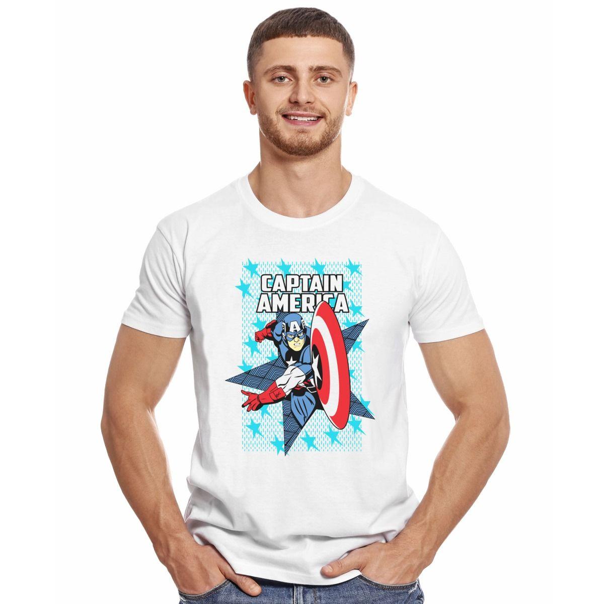 CAPITAN AMERICA ESTRELLA ESCUDO POLERA MANGA CORTA HOMBRE-2