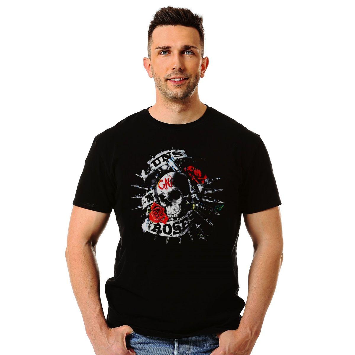 GUNS N ROSES SKULL CON BALAS POLERA MANGA CORTA HOMBRE-2