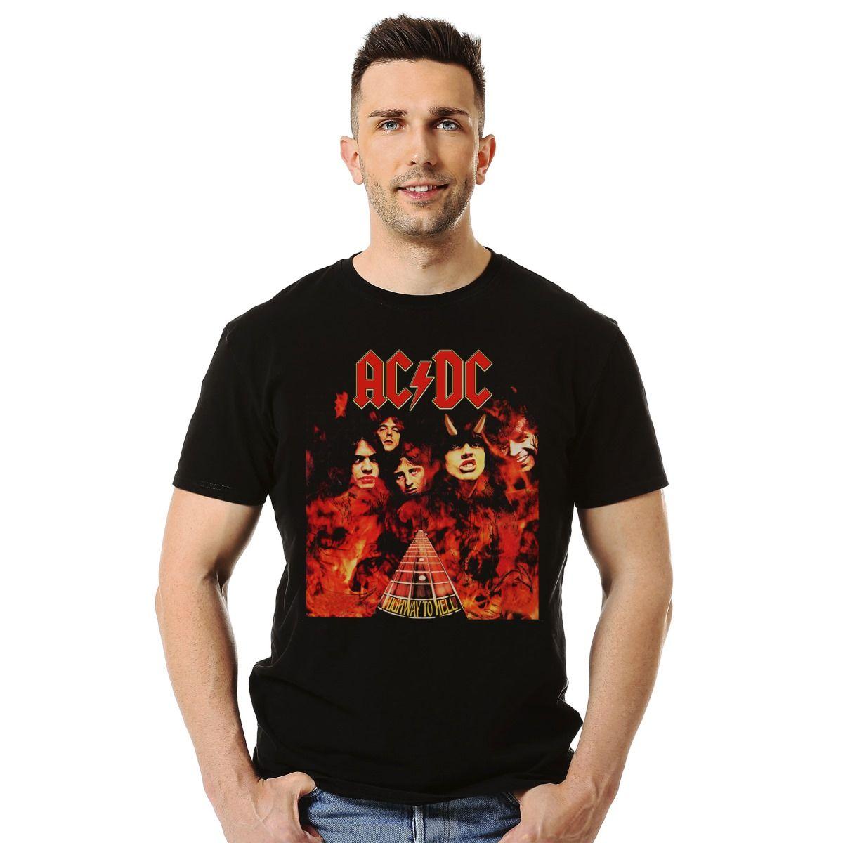 ACDC HIGHWAY TO HELL FUEGO POLERA MANGA CORTA HOMBRE-2