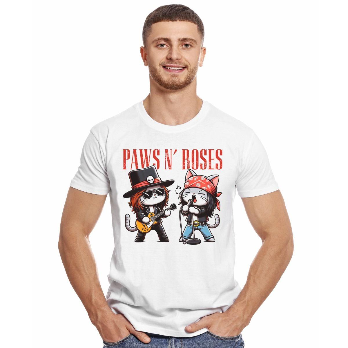 GUNS N ROSES GATOS PAWS N ROSES POLERA MANGA CORTA HOMBRE-2