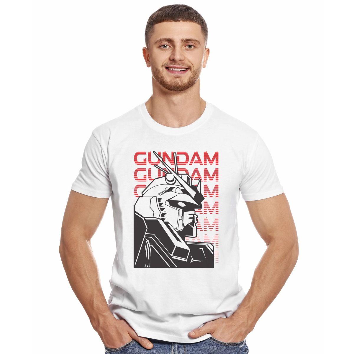 GUNDAM LOGO ROBOT PERFIL POLERA MANGA CORTA HOMBRE-2