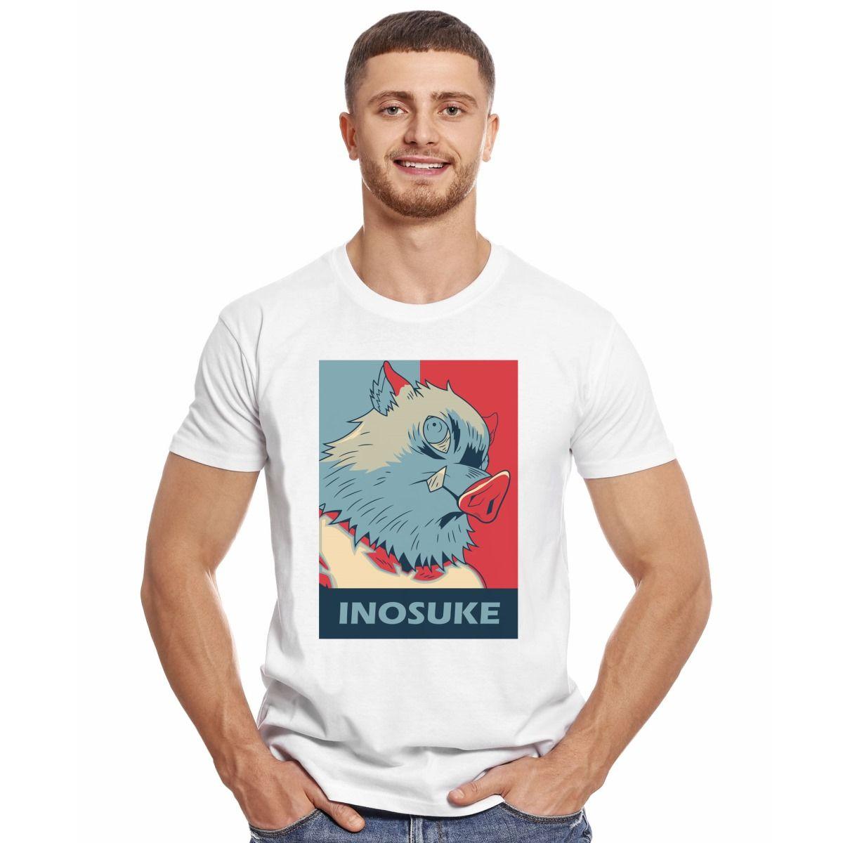 DEMON SLAYER INOSUKE STENCIL POLERA MANGA CORTA HOMBRE-2