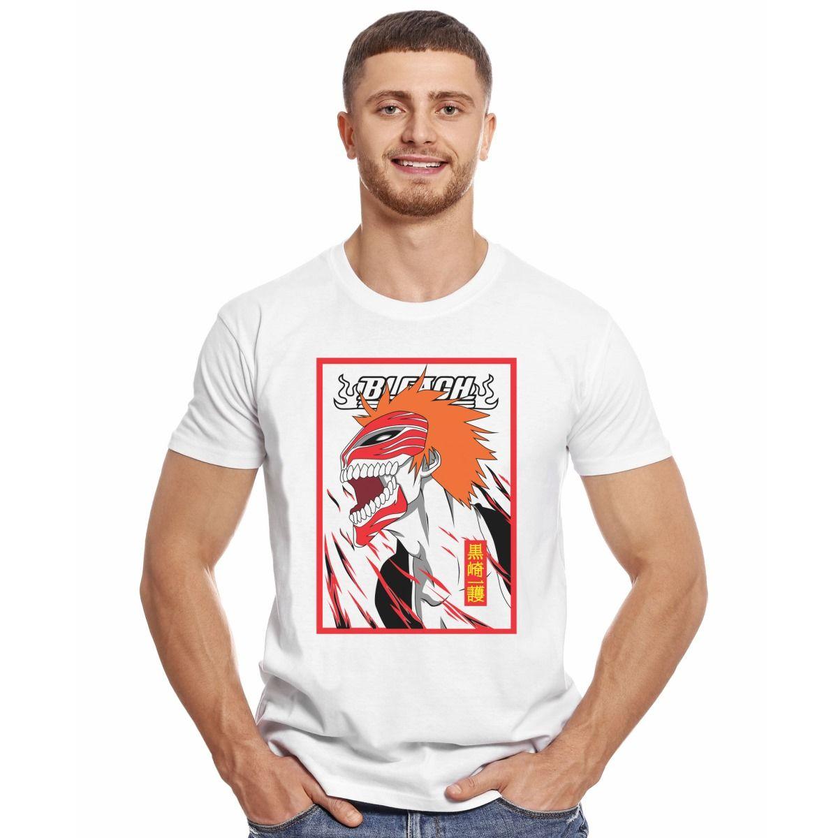 BLEACH ICHIGO SHINIGAMI MASK POLERA MANGA CORTA HOMBRE-2