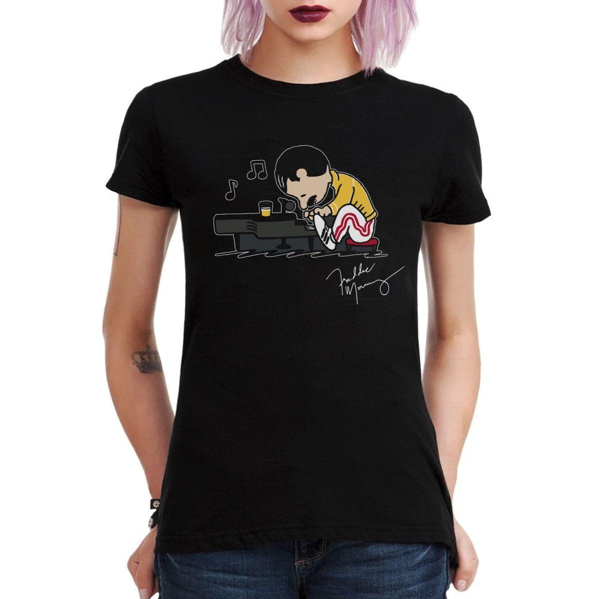 QUEEN FREDDIE MERCURY PEANUTS SIGNATURE POLERA MUJER-2