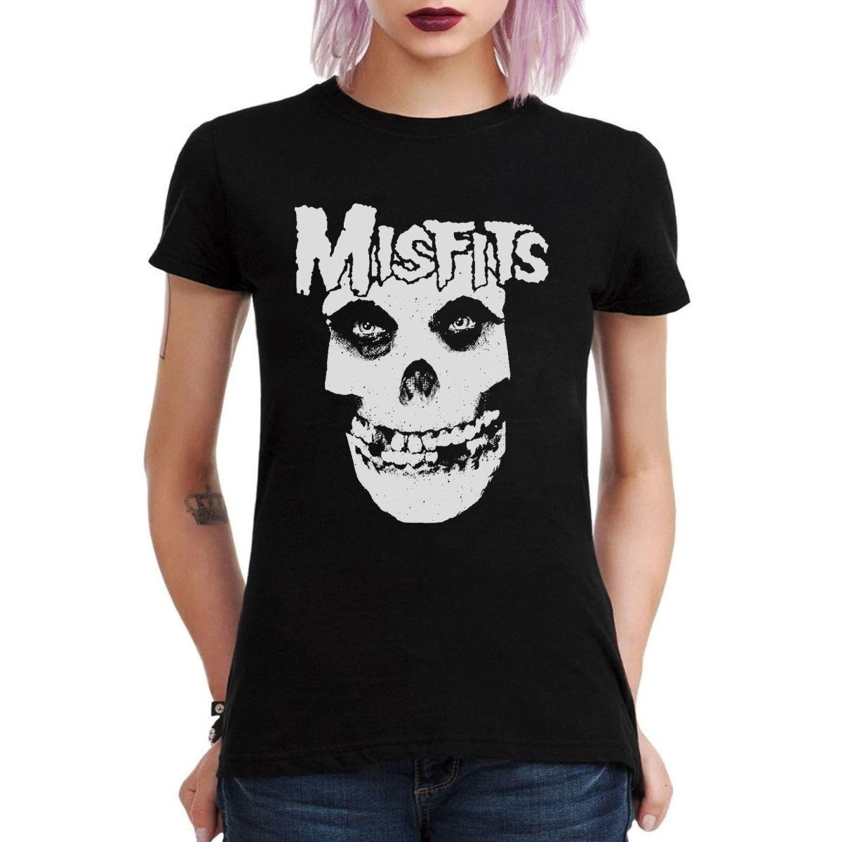 MISFITS CALAVERA LOGO BLANCO POLERA MUJER-2