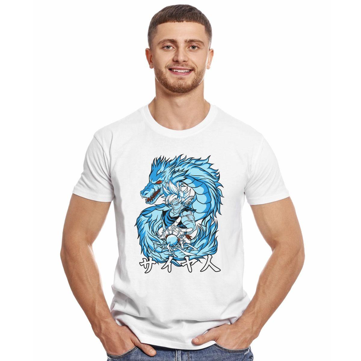 DRAGON BALL Z GOKU Y SHENG LONG 2 POLERA MANGA CORTA HOMBRE-2