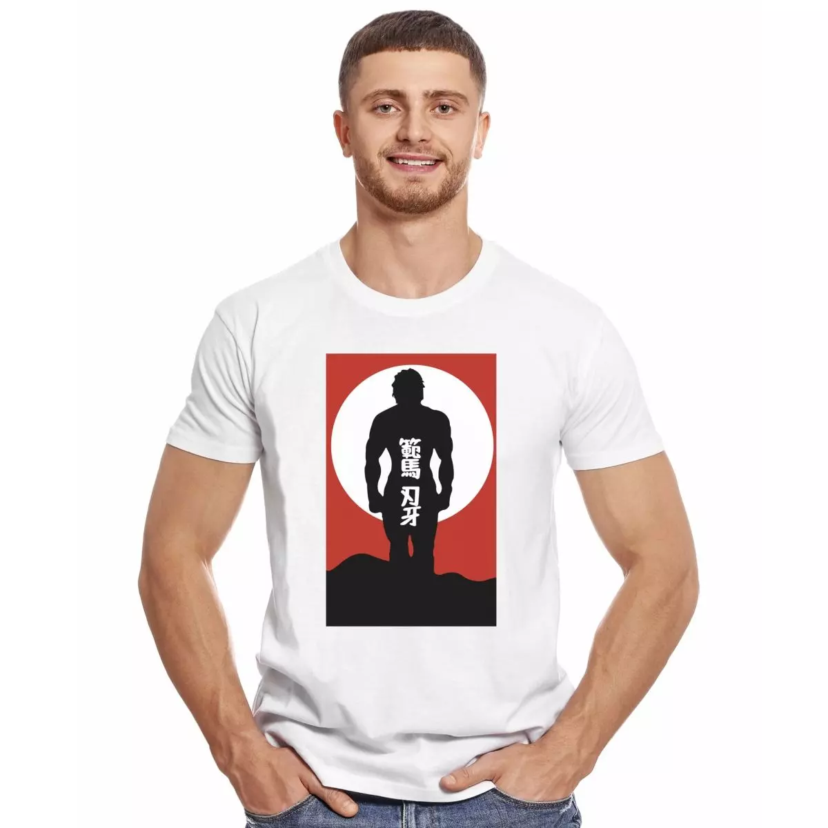 BAKI HANMA SOL NACIENTE POLERA MANGA CORTA HOMBRE-2