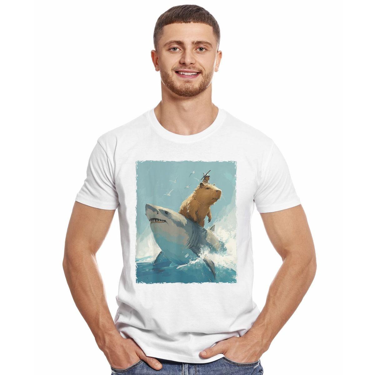 CAPIBARA TIBURON TRALALERO SURF POLERA MANGA CORTA HOMBRE-2