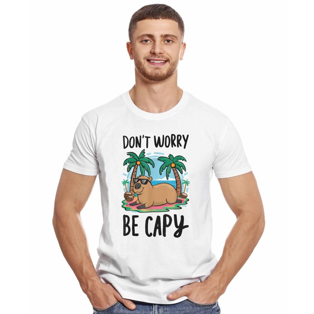 CAPIBARA PLAYA ISLA DON'T WORRY BE CAPY POLERA MANGA CORTA HOMBRE-2