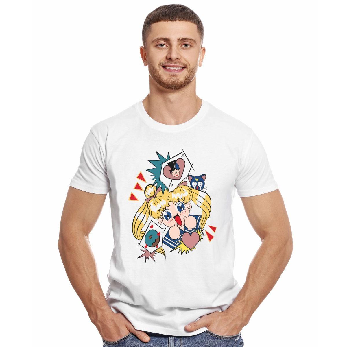 SAILOR MOON SERENA Y LUNA LLORANDO POLERA MANGA CORTA HOMBRE-2