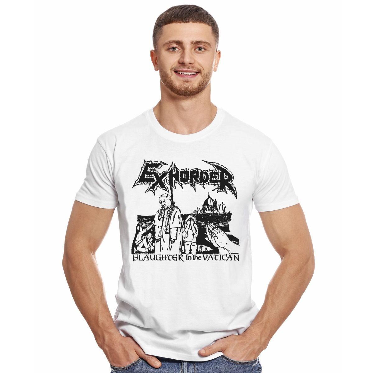 EXHORDER STENCIL SLAUGHTER IN THE VATICAN POLERA MANGA CORTA HOMBRE-2