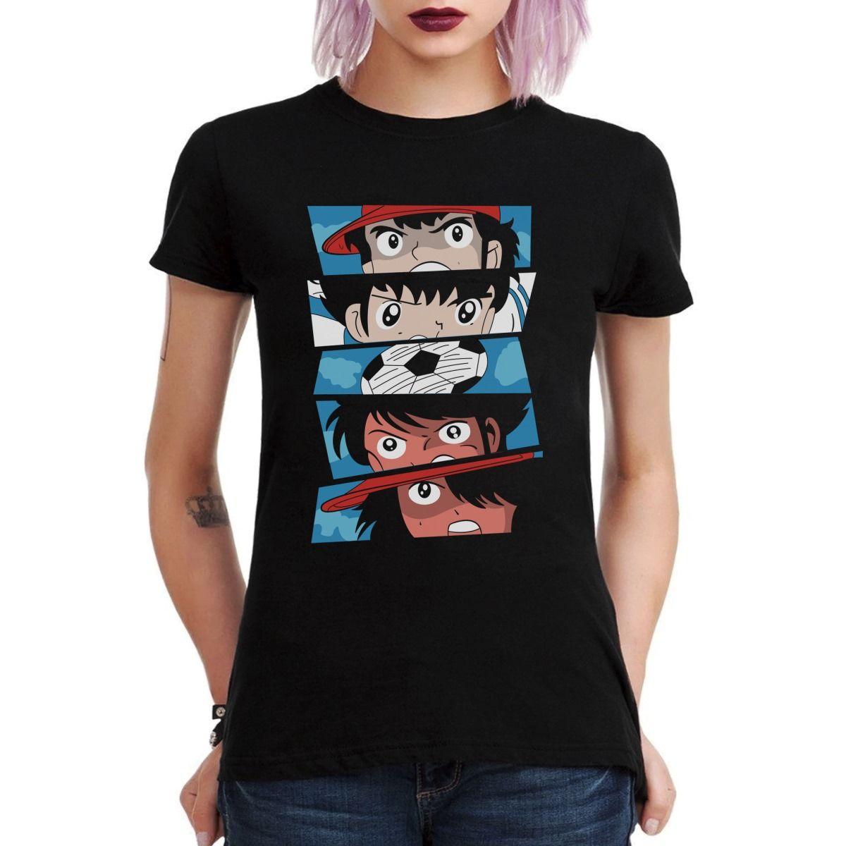 CAPITAN TSUBASA PERSONAJES HORIZONTAL POLERA MUJER-2