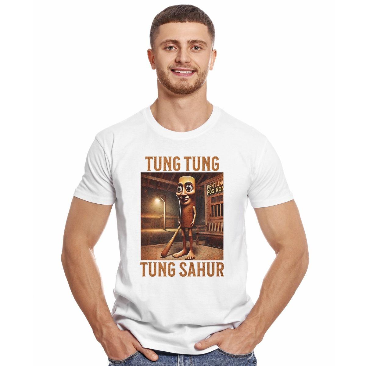 BRAINROT ITALIANO TUNG TUNG TUNG SAHUR MEME POLERA MANGA CORTA HOMBRE-2