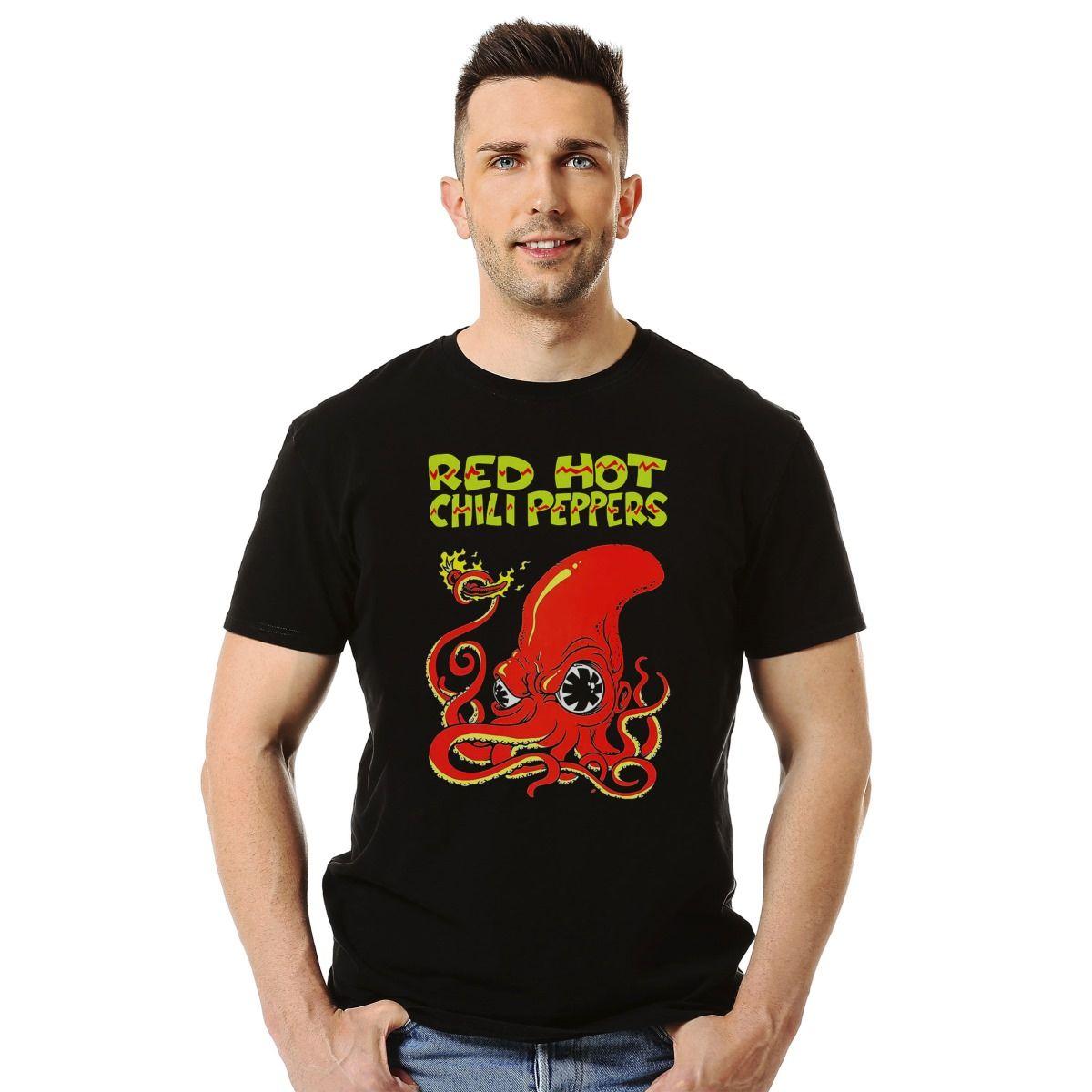 RED HOT CHILI PEPPERS OCTOPUS LOGO PULPO POLERA MANGA CORTA HOMBRE-2