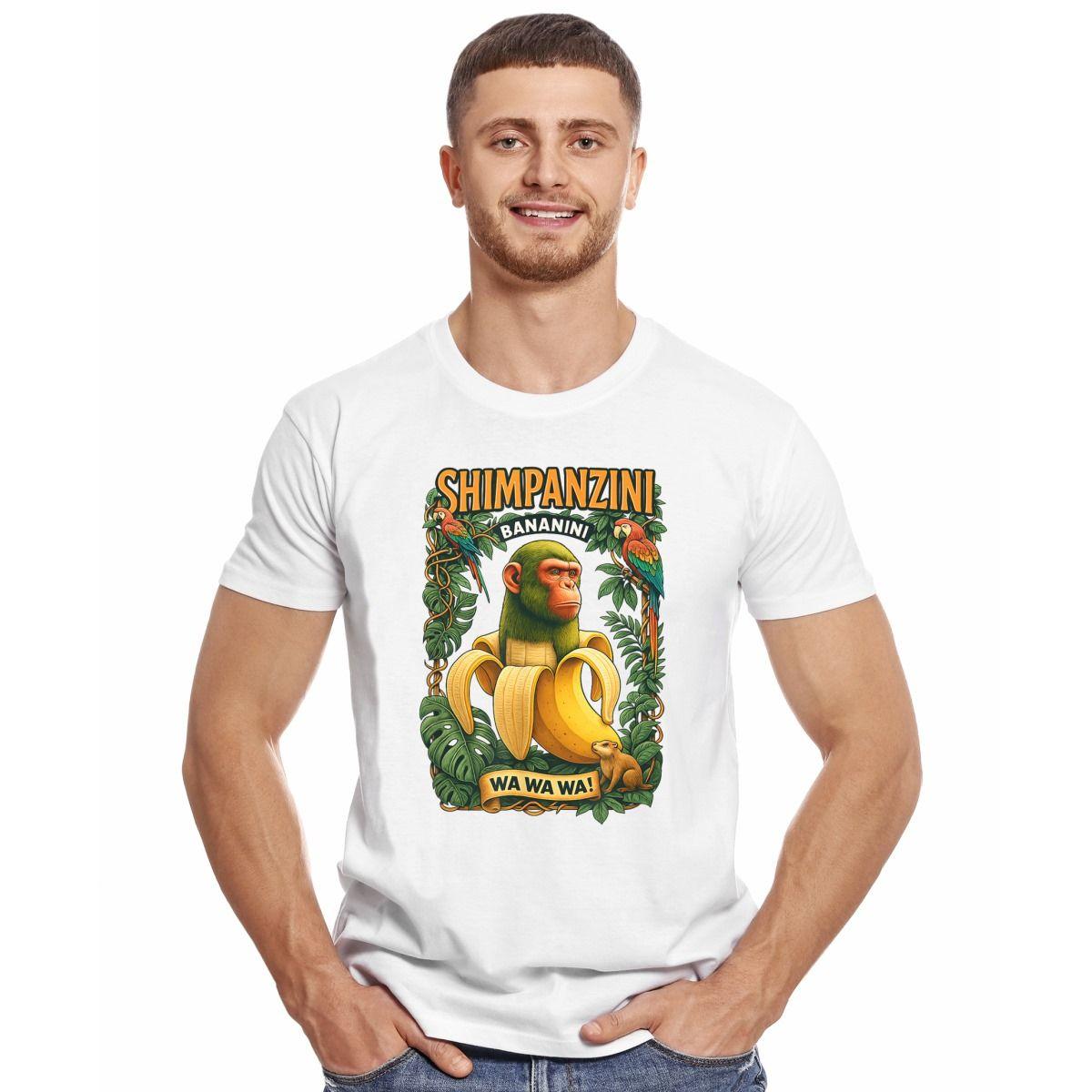 BRAINROT ITALIANO SHIMPANZINI BANANINI WAWAWA MEME POLERA MANGA CORTA HOMBRE-2