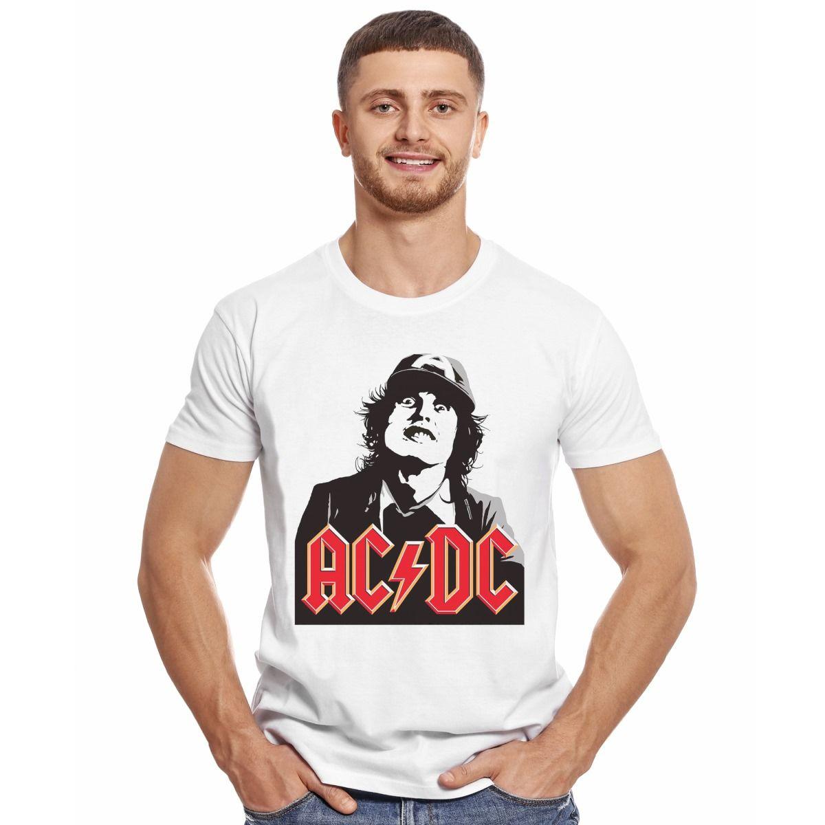 ACDC ANGUS YOUNG FACE LOGO STENCIL POLERA MANGA CORTA HOMBRE-2