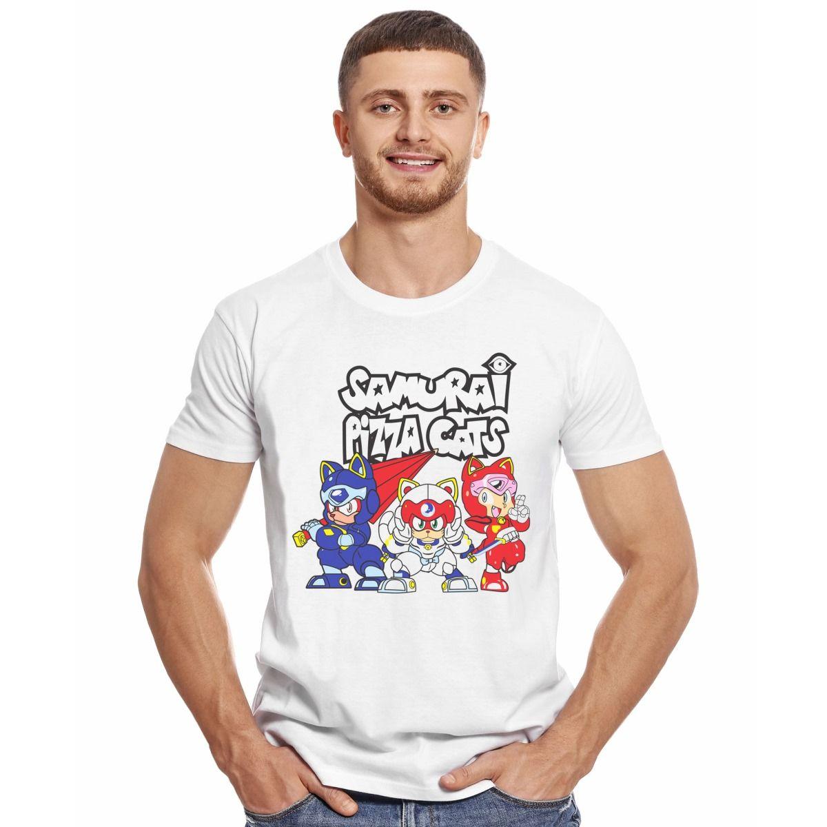 LOS GATOS SAMURAI PIZZA CATS POLERA MANGA CORTA HOMBRE-2