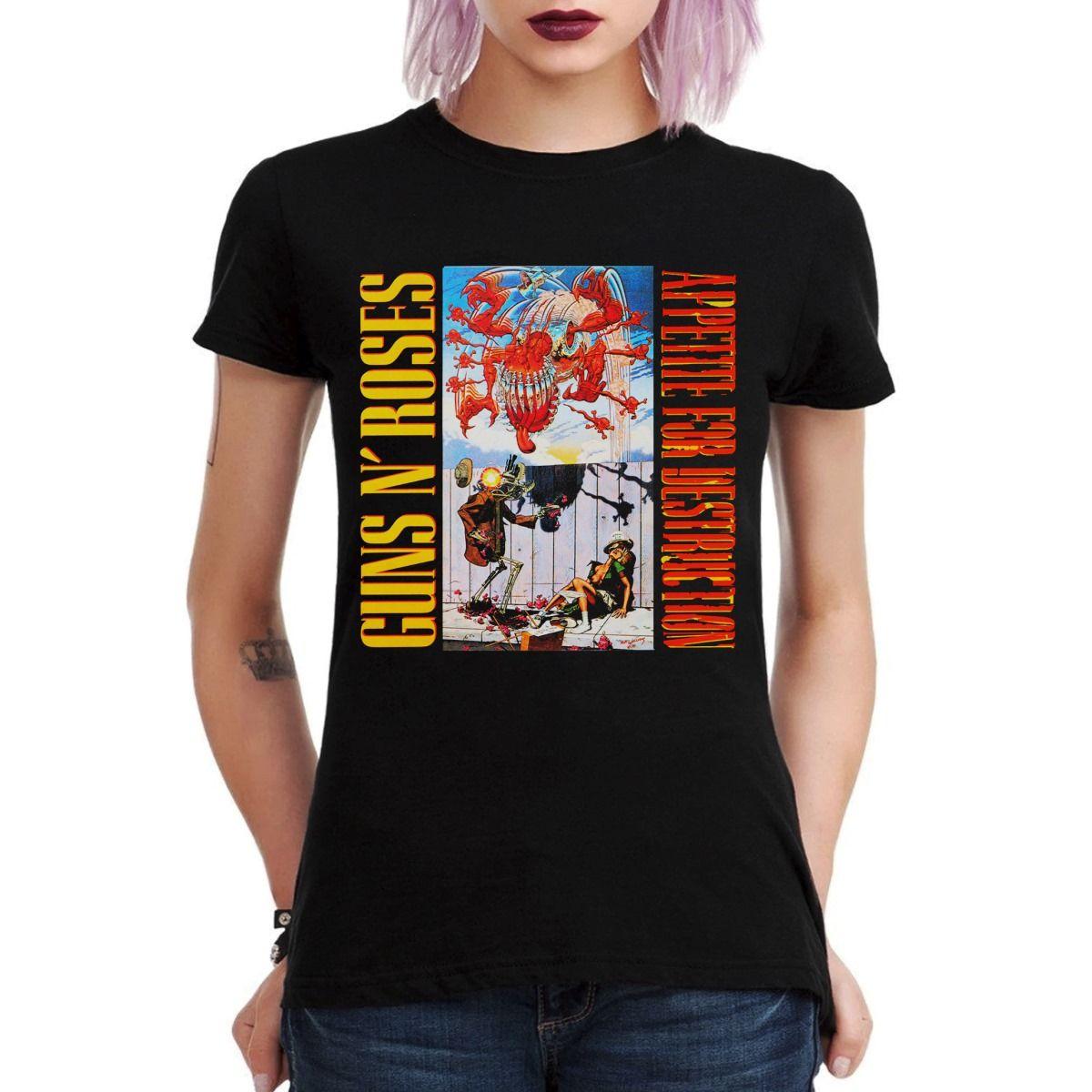 GUNS N ROSES APPETITE FOR DESTRUCTION BANNED COVER POLERA MUJER-2