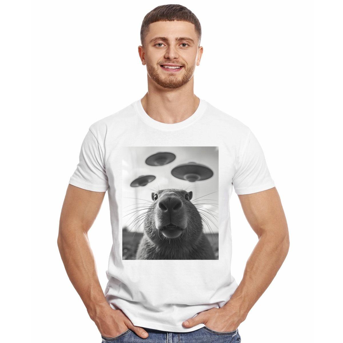 CAPIBARA ALIENS EXRATERRESTRES OVNIS ROSWELL POLERA MANGA CORTA HOMBRE-2