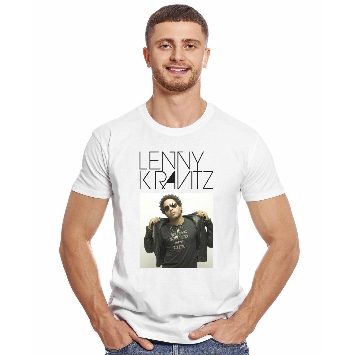 LENNY KRAVITZ MUSIC SAVED MY LIFE POLERA MANGA CORTA HOMBRE-2