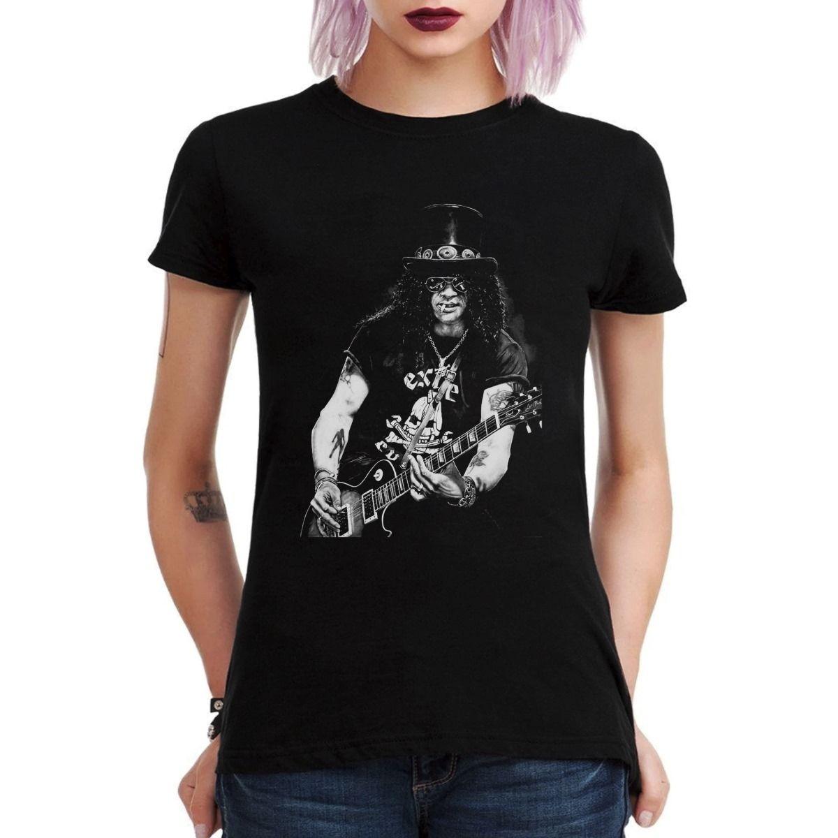 SLASH GUITAR GREYSCALE POLERA MUJER-2