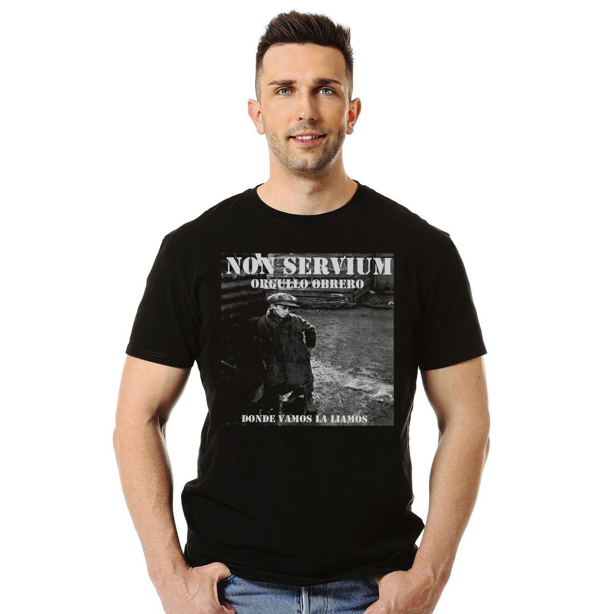 NON SERVIUM ORGULLO OBRERO DONDE VAMOS LA LIAMOS POLERA MANGA CORTA HOMBRE-2
