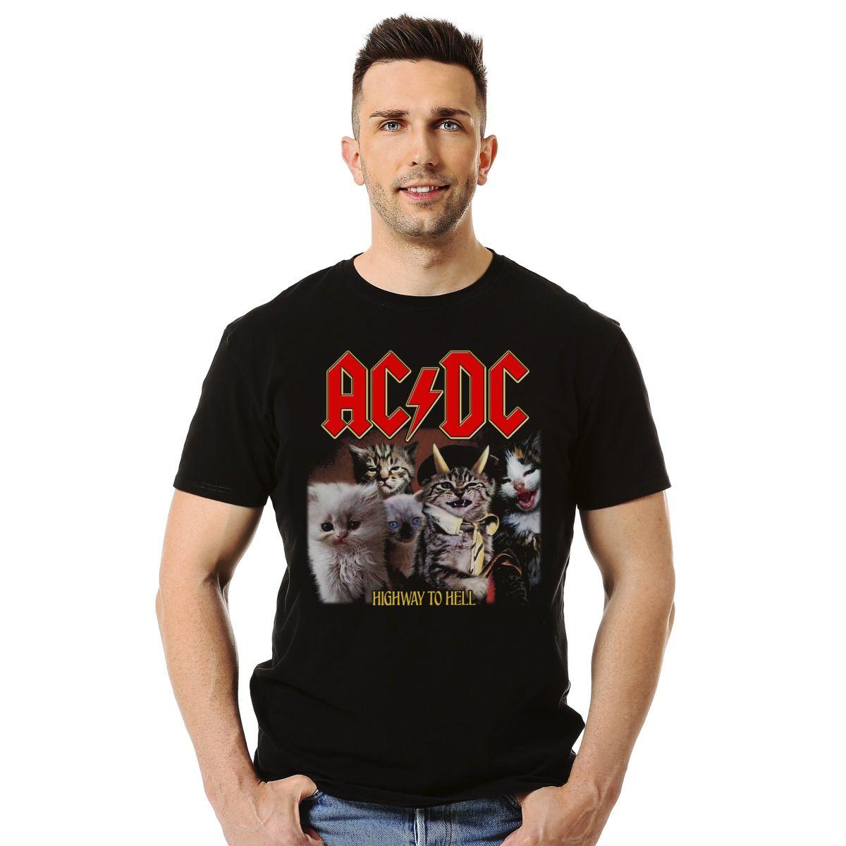 ACDC CATS GATOS HIGHWAY TO HELL POLERA MANGA CORTA HOMBRE-2