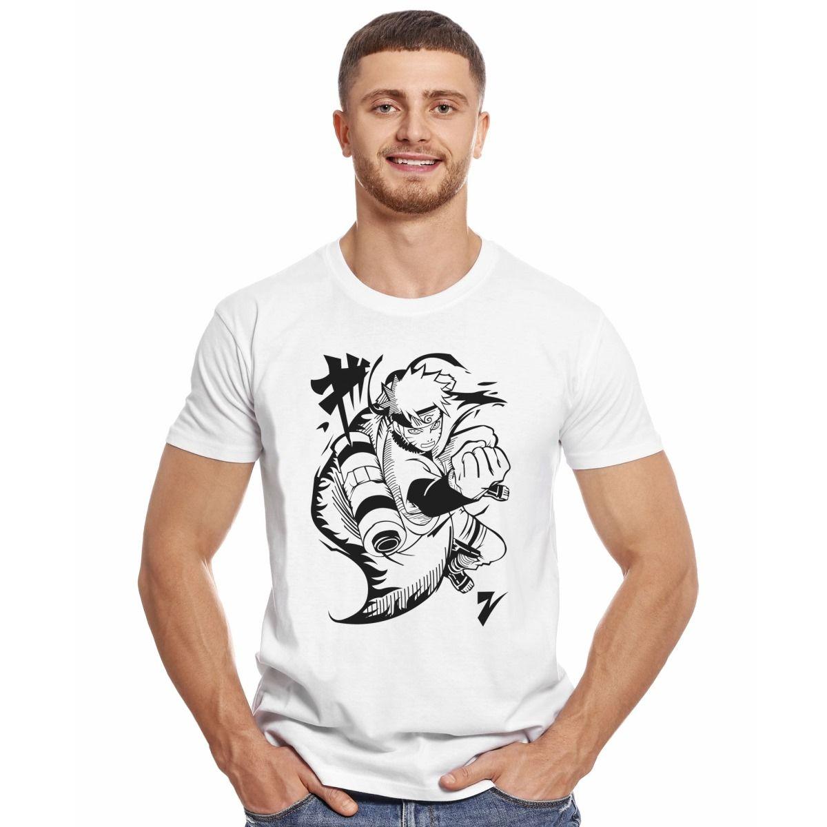 NARUTO UZUMAKI SHIPPUDEN STENCIL POLERA MANGA CORTA HOMBRE-2