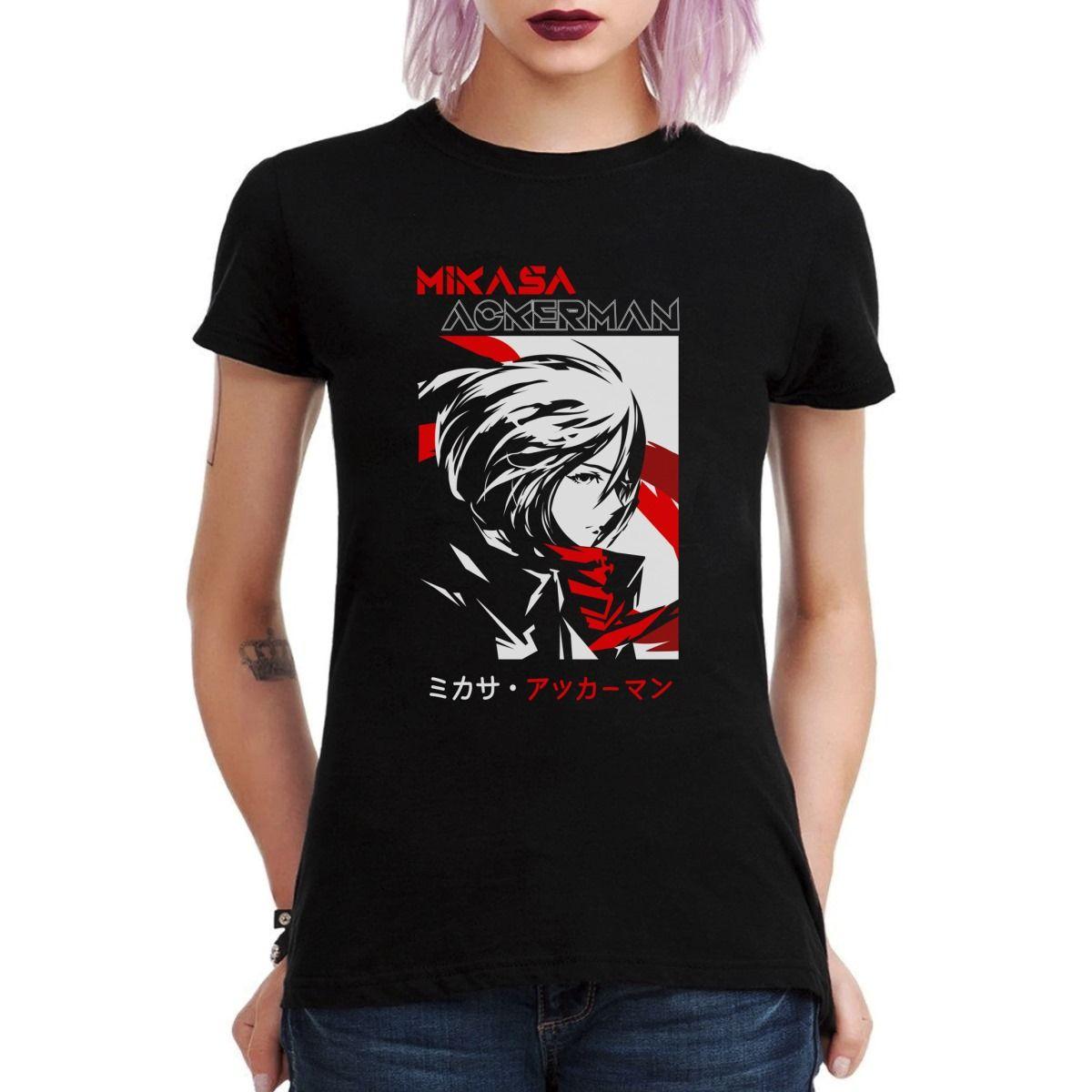 ATTACK ON TITAN MIKASA ACKERMAN PERFIL POLERA MUJER-2