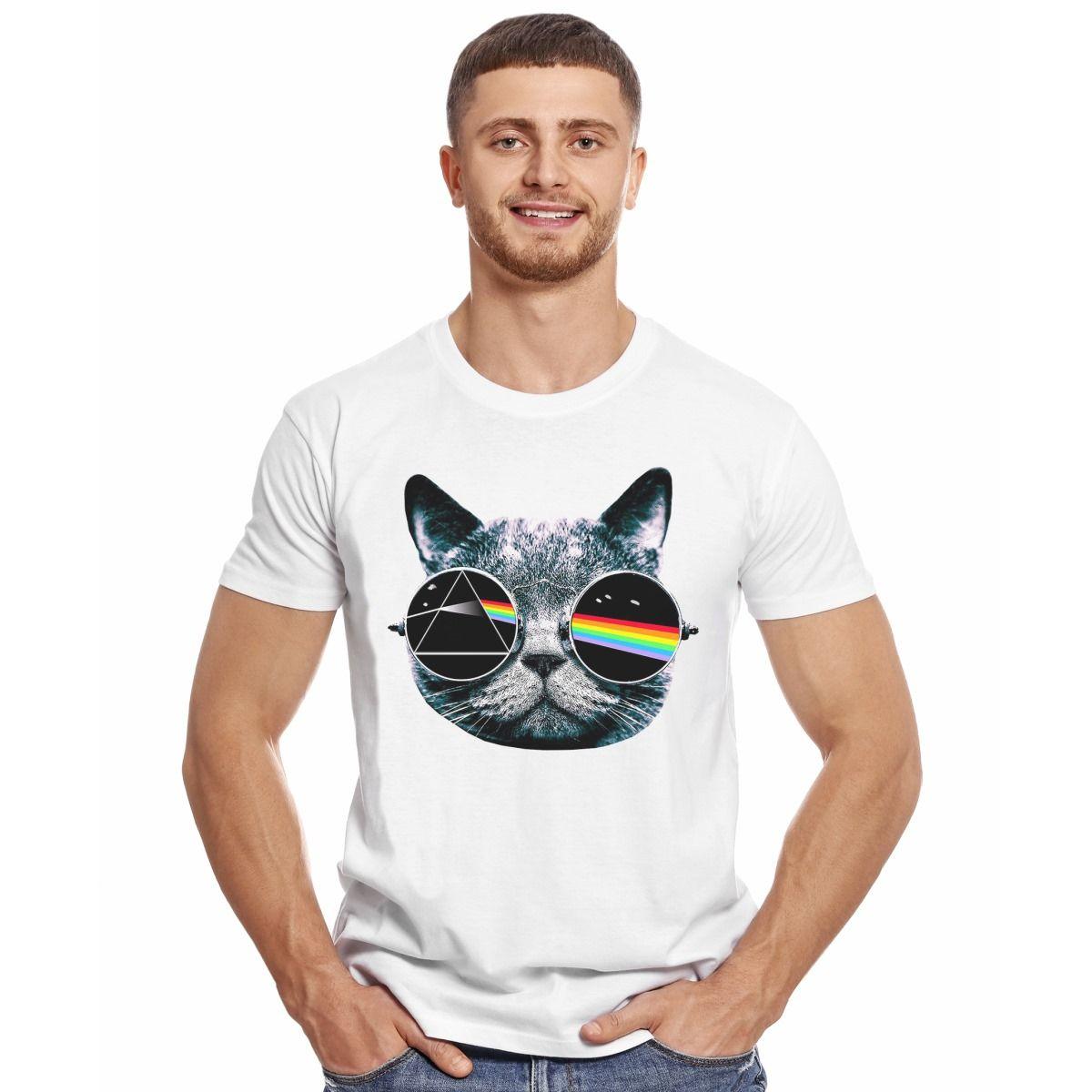 PINK FLOYD CAT PRISMA GATO POLERA MANGA CORTA HOMBRE-2