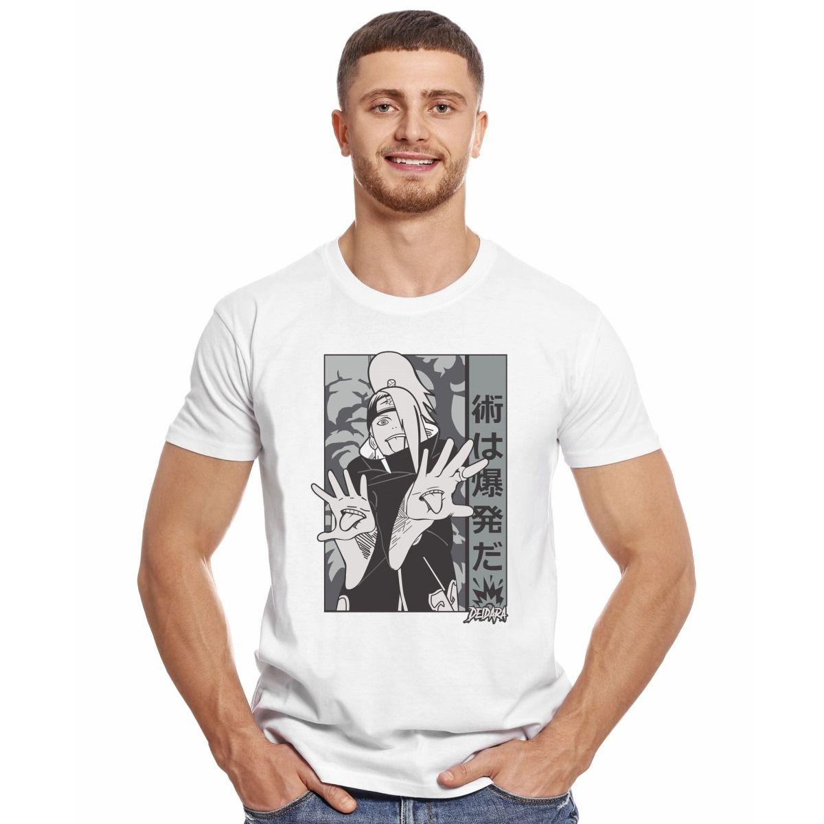 NARUTO DEIDARA CLAN AKATSUKI LOGO JAPONES POLERA MANGA CORTA HOMBRE-2