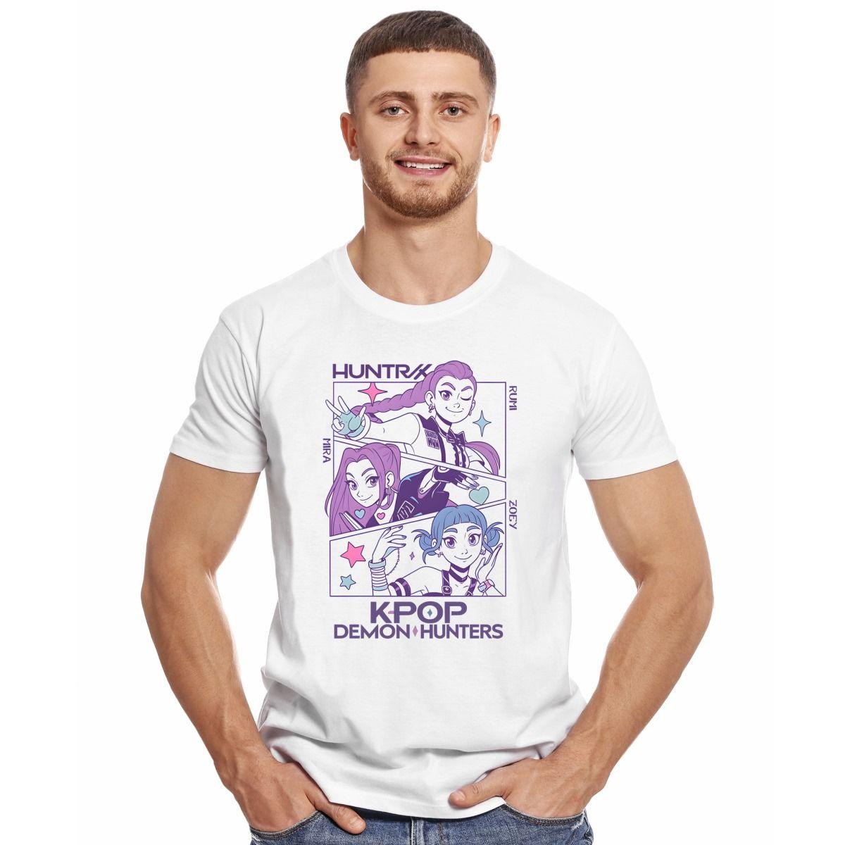 GUERRERAS K POP DEMON HUNTERS HUNTRIX PERSONAJES POLERA MANGA CORTA HOMBRE-2