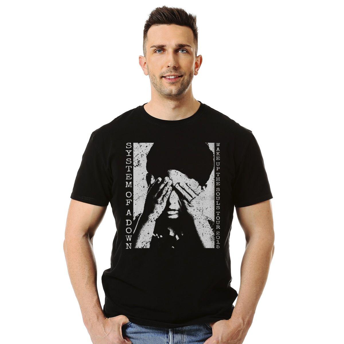 SYSTEM OF A DOWN WAKE UP THE SOULS TOUR 2015 POLERA MANGA CORTA HOMBRE-2
