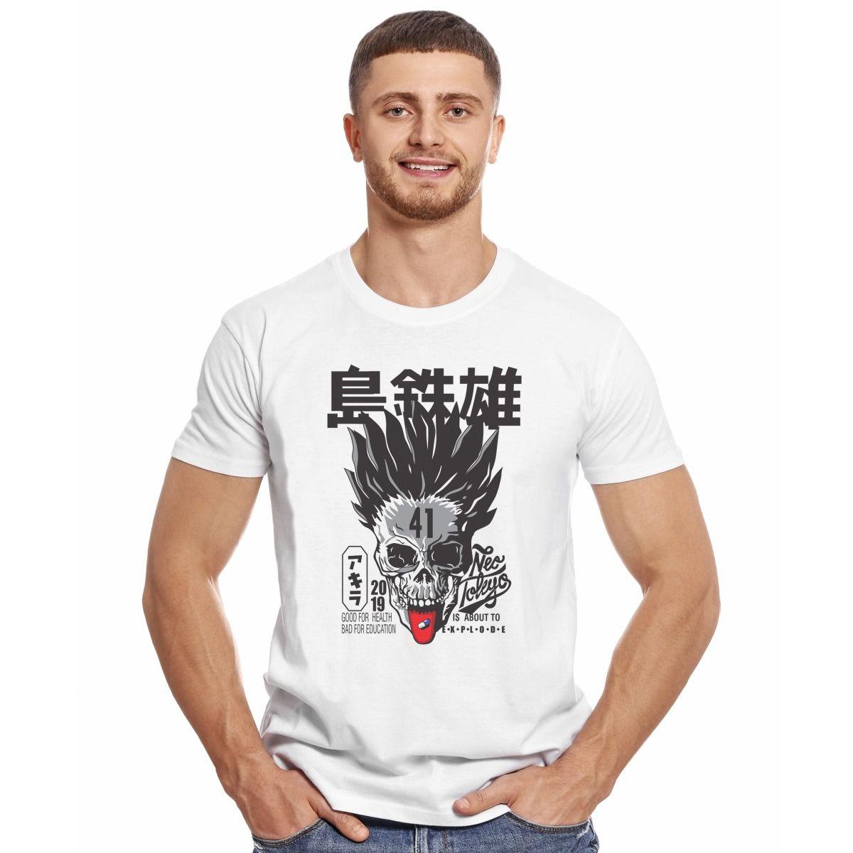 AKIRA CALAVERA CON PELO POLERA MANGA CORTA HOMBRE-2