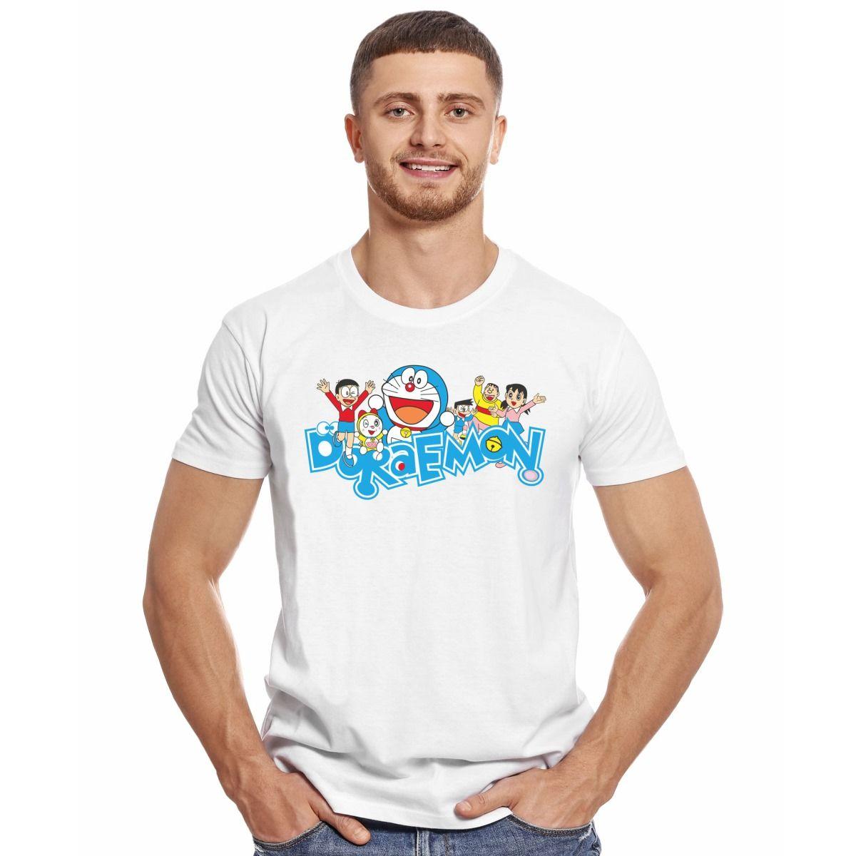 DORAEMON EL GATO COSMICO LOGO Y PERSONAJES POLERA MANGA CORTA HOMBRE-2