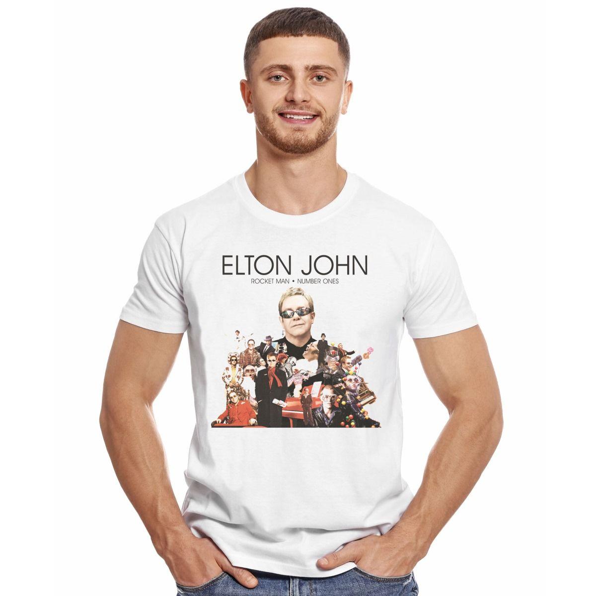 ELTON JOHN ROCKET MAN NUMBER ONES POLERA MANGA CORTA HOMBRE-2